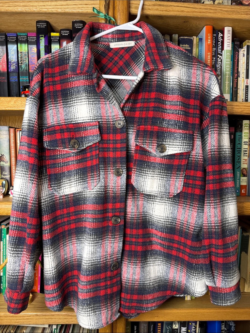 Women's Red Flannel Plaid Shacket